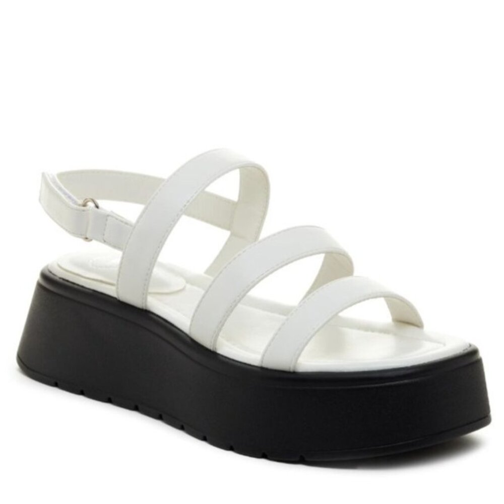 Rocketdog NWOT Womens White Platform Sandals Size 11 With Adjustable Ankle Strap